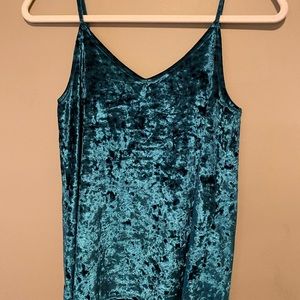 Green Velvet Tank Top